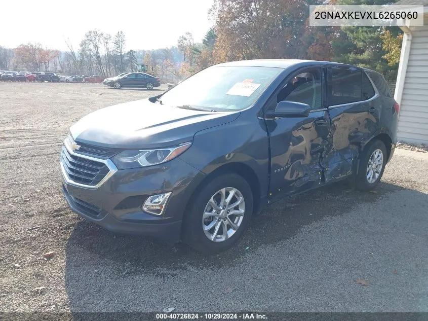 2020 Chevrolet Equinox Fwd Lt 1.5L Turbo VIN: 2GNAXKEVXL6265060 Lot: 40726824