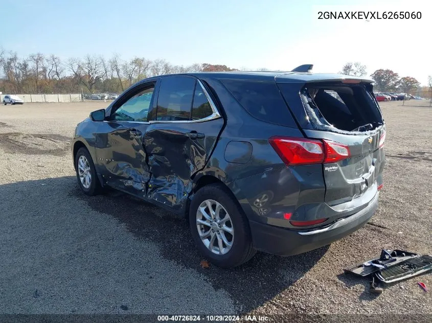 2020 Chevrolet Equinox Fwd Lt 1.5L Turbo VIN: 2GNAXKEVXL6265060 Lot: 40726824