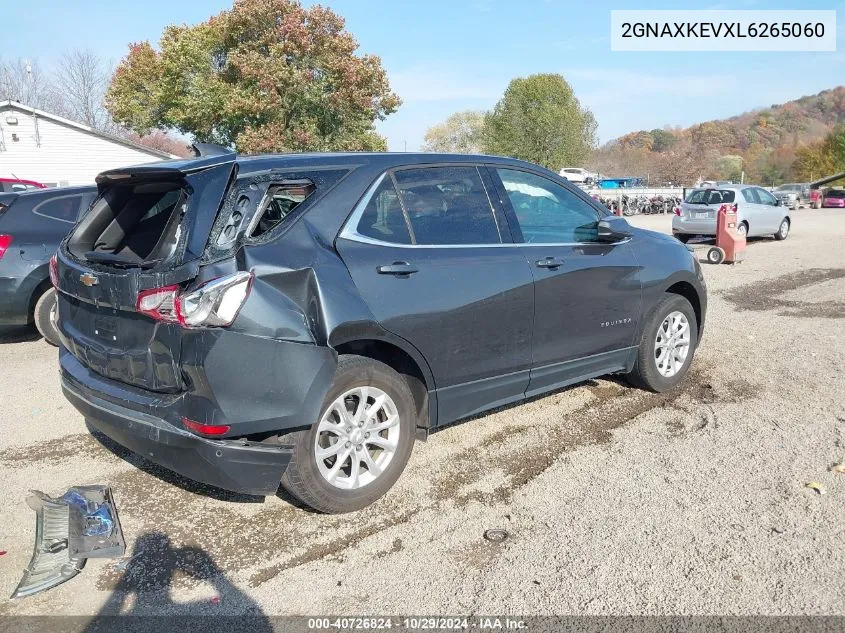 2020 Chevrolet Equinox Fwd Lt 1.5L Turbo VIN: 2GNAXKEVXL6265060 Lot: 40726824