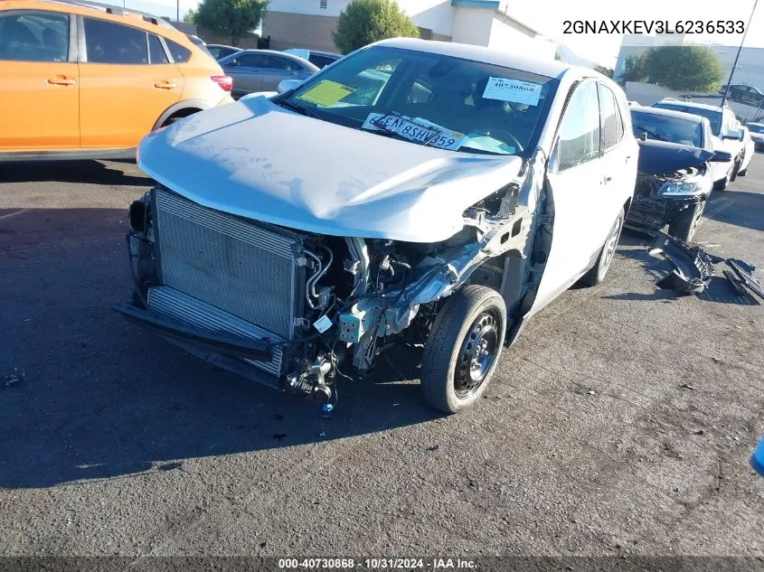 2020 Chevrolet Equinox Fwd Lt 1.5L Turbo VIN: 2GNAXKEV3L6236533 Lot: 40730868