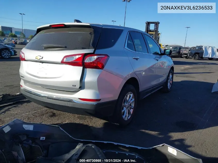 2020 Chevrolet Equinox Fwd Lt 1.5L Turbo VIN: 2GNAXKEV3L6236533 Lot: 40730868