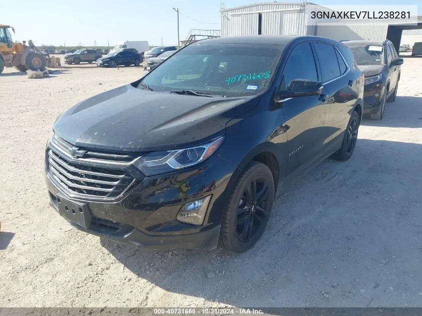 2020 Chevrolet Equinox Fwd Lt 1.5L Turbo VIN: 3GNAXKEV7LL238281 Lot: 40731668