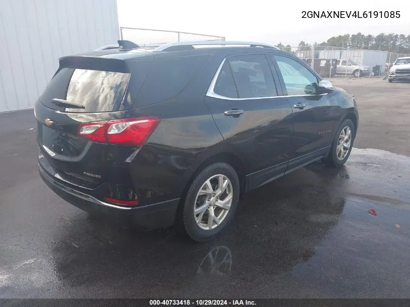 2020 Chevrolet Equinox Fwd Premier 1.5L Turbo VIN: 2GNAXNEV4L6191085 Lot: 40733418