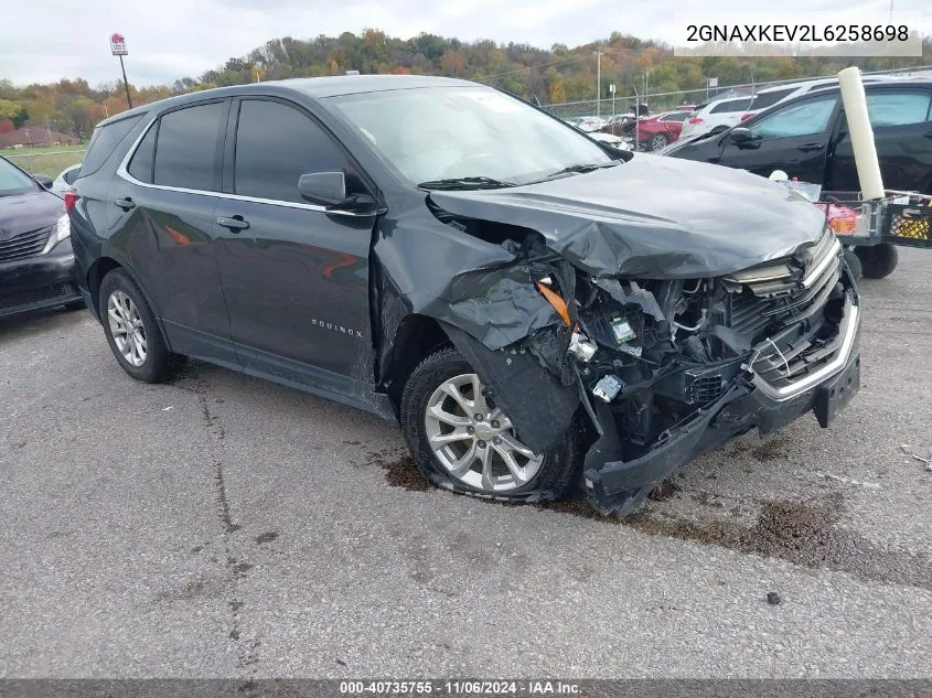 2020 Chevrolet Equinox Fwd Lt 1.5L Turbo VIN: 2GNAXKEV2L6258698 Lot: 40735755