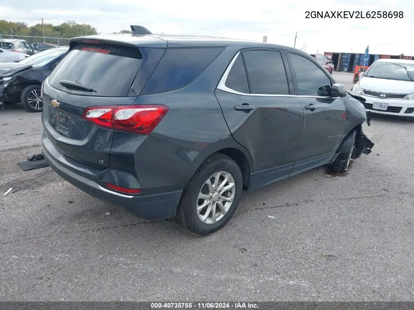 2020 Chevrolet Equinox Fwd Lt 1.5L Turbo VIN: 2GNAXKEV2L6258698 Lot: 40735755