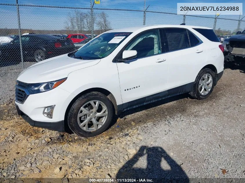 2020 Chevrolet Equinox Awd Lt 1.5L Turbo VIN: 2GNAXUEV7L6234988 Lot: 40735854