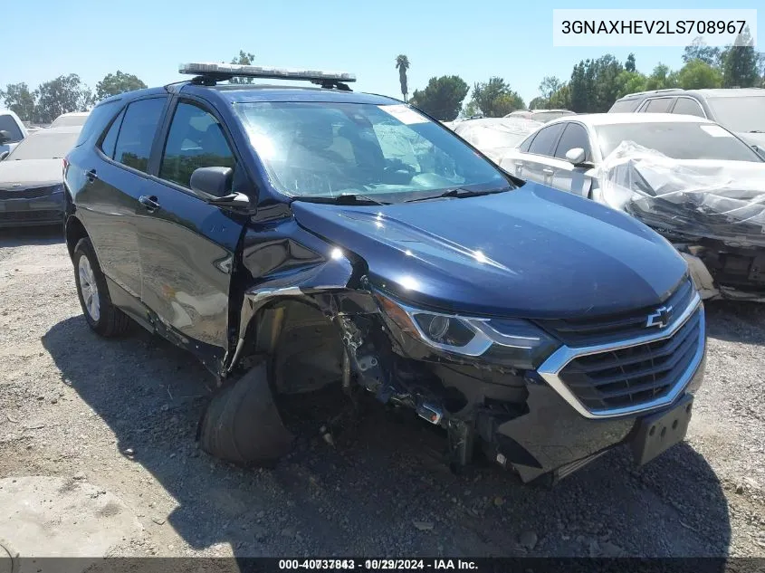 2020 Chevrolet Equinox Fwd Ls VIN: 3GNAXHEV2LS708967 Lot: 40737843