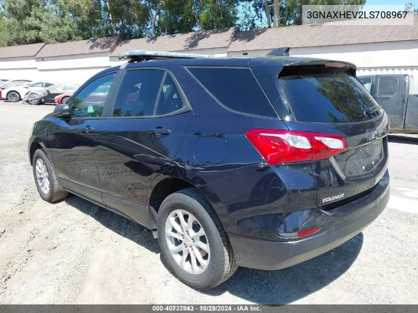 2020 Chevrolet Equinox Fwd Ls VIN: 3GNAXHEV2LS708967 Lot: 40737843