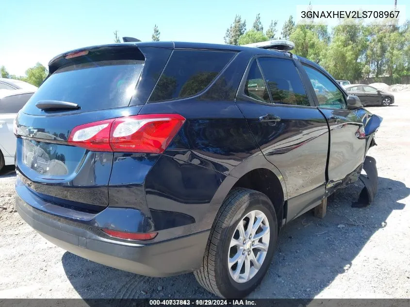 2020 Chevrolet Equinox Fwd Ls VIN: 3GNAXHEV2LS708967 Lot: 40737843