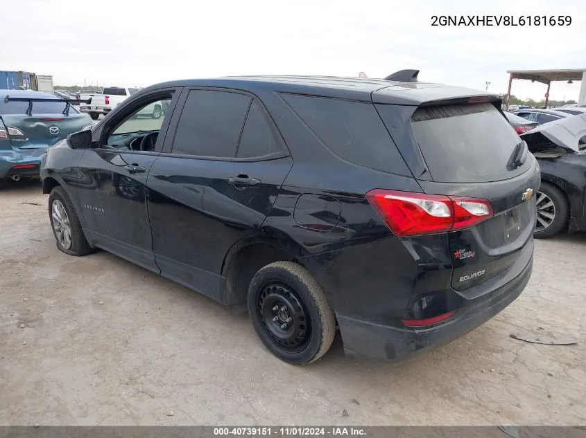 2020 Chevrolet Equinox Fwd Ls VIN: 2GNAXHEV8L6181659 Lot: 40739151