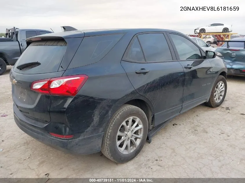 2020 Chevrolet Equinox Fwd Ls VIN: 2GNAXHEV8L6181659 Lot: 40739151