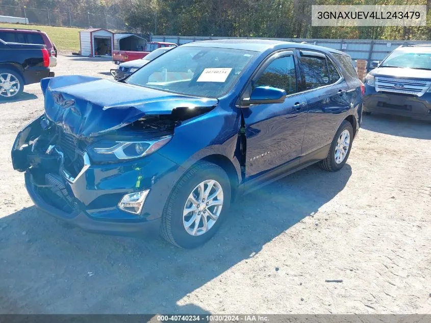 2020 Chevrolet Equinox Awd Lt 1.5L Turbo VIN: 3GNAXUEV4LL243479 Lot: 40740234