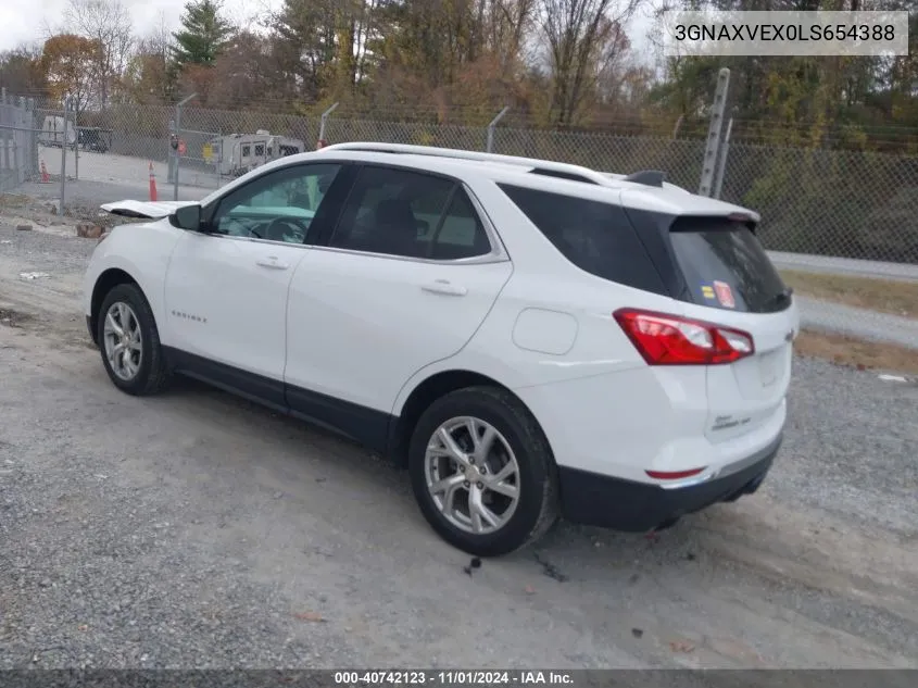 2020 Chevrolet Equinox Awd Lt 2.0L Turbo VIN: 3GNAXVEX0LS654388 Lot: 40742123