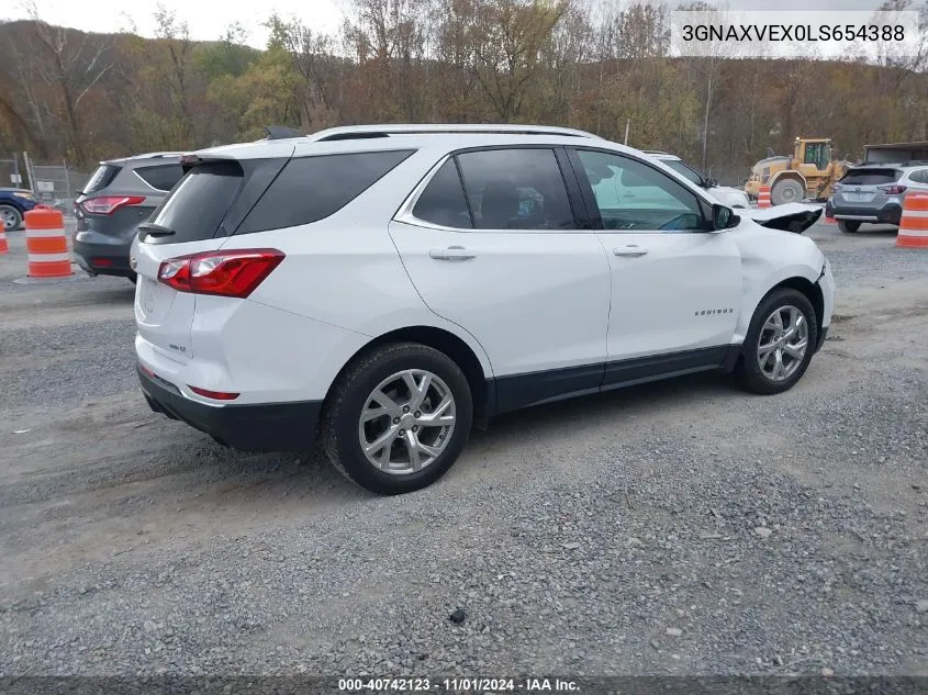 2020 Chevrolet Equinox Awd Lt 2.0L Turbo VIN: 3GNAXVEX0LS654388 Lot: 40742123