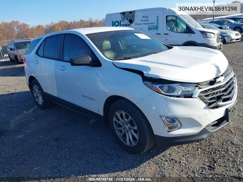 2020 Chevrolet Equinox Fwd Ls VIN: 3GNAXHEV8LS691298 Lot: 40745768