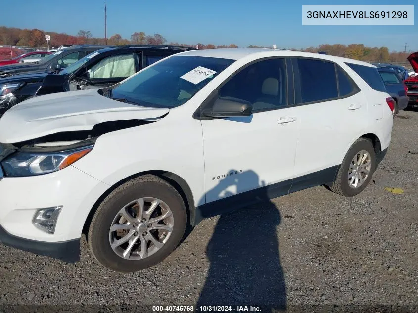 2020 Chevrolet Equinox Fwd Ls VIN: 3GNAXHEV8LS691298 Lot: 40745768