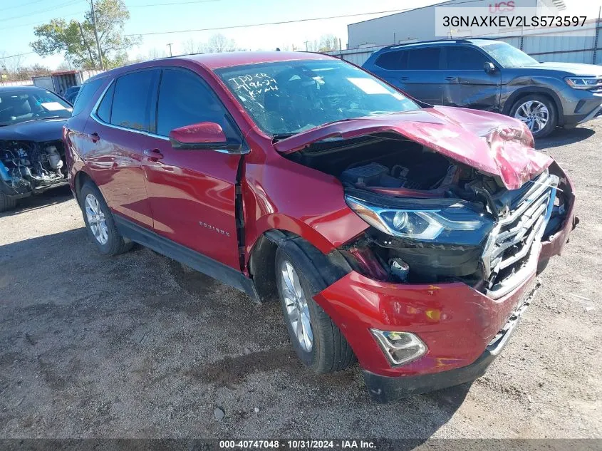 2020 Chevrolet Equinox Fwd Lt 1.5L Turbo VIN: 3GNAXKEV2LS573597 Lot: 40747048