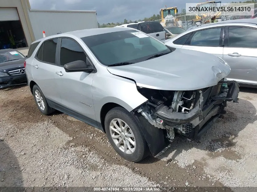 2020 Chevrolet Equinox Fwd Ls VIN: 3GNAXHEV5LS614310 Lot: 40747694