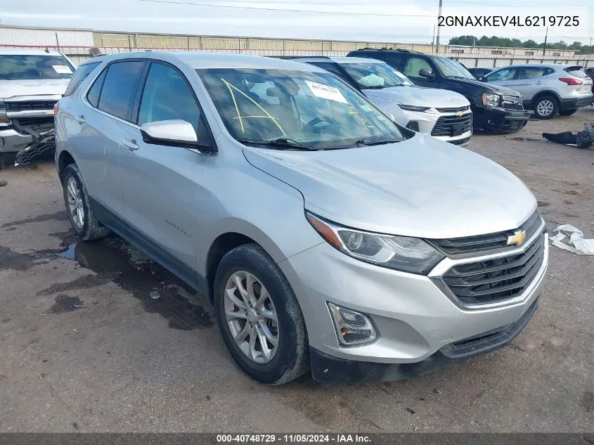 2020 Chevrolet Equinox Fwd Lt 1.5L Turbo VIN: 2GNAXKEV4L6219725 Lot: 40748729