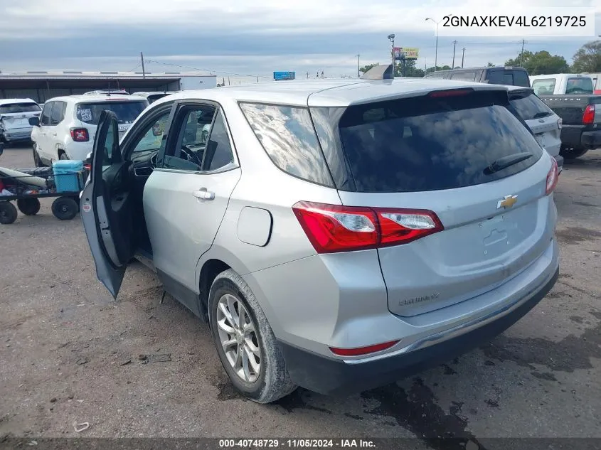 2020 Chevrolet Equinox Fwd Lt 1.5L Turbo VIN: 2GNAXKEV4L6219725 Lot: 40748729