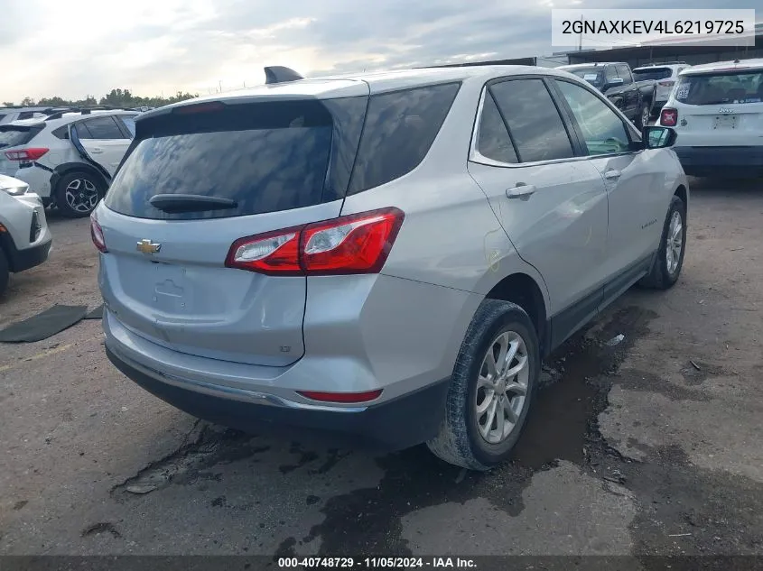 2020 Chevrolet Equinox Fwd Lt 1.5L Turbo VIN: 2GNAXKEV4L6219725 Lot: 40748729