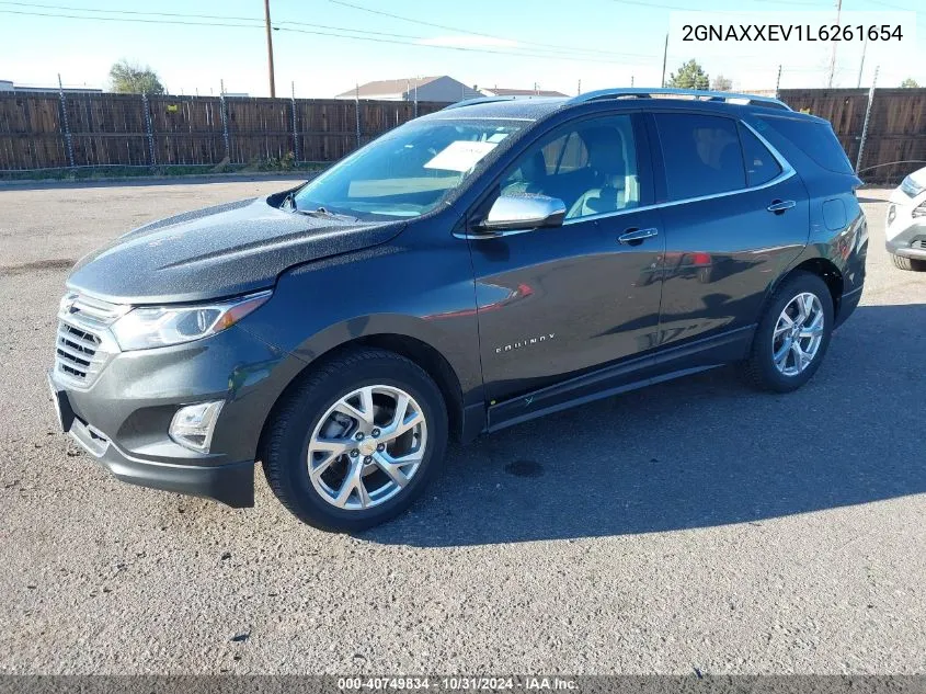 2020 Chevrolet Equinox Awd Premier 1.5L Turbo VIN: 2GNAXXEV1L6261654 Lot: 40749834