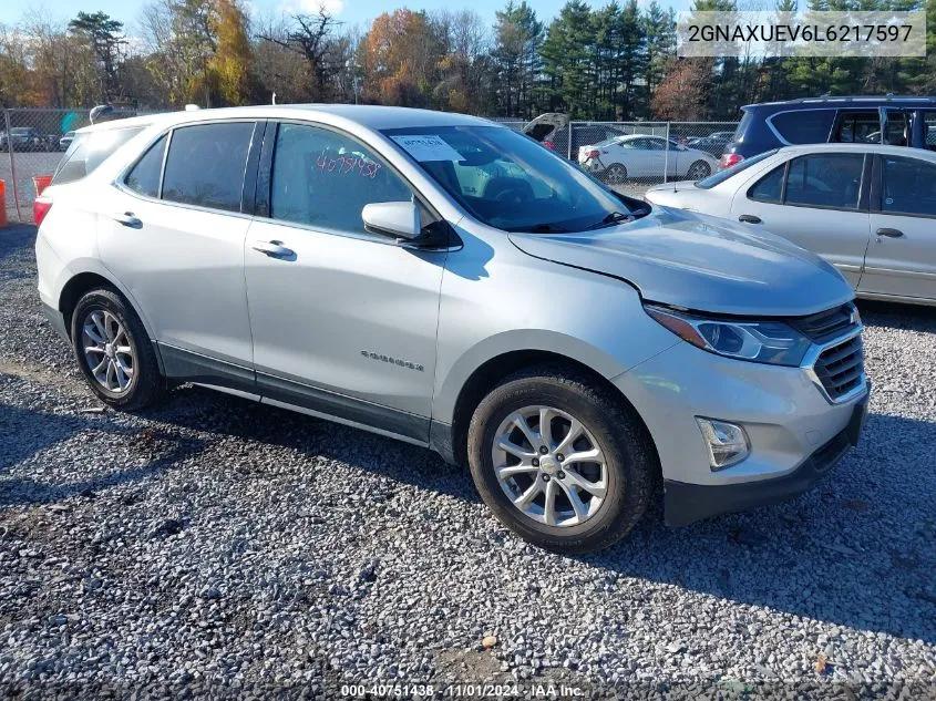 2020 Chevrolet Equinox Awd Lt 1.5L Turbo VIN: 2GNAXUEV6L6217597 Lot: 40751438