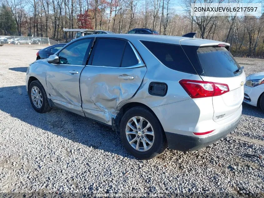 2020 Chevrolet Equinox Awd Lt 1.5L Turbo VIN: 2GNAXUEV6L6217597 Lot: 40751438