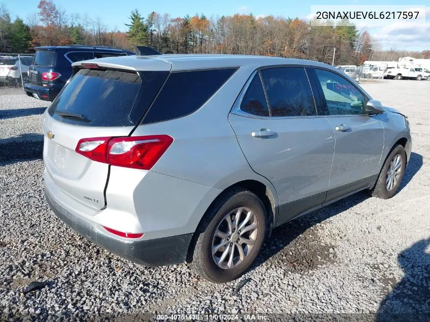 2020 Chevrolet Equinox Awd Lt 1.5L Turbo VIN: 2GNAXUEV6L6217597 Lot: 40751438