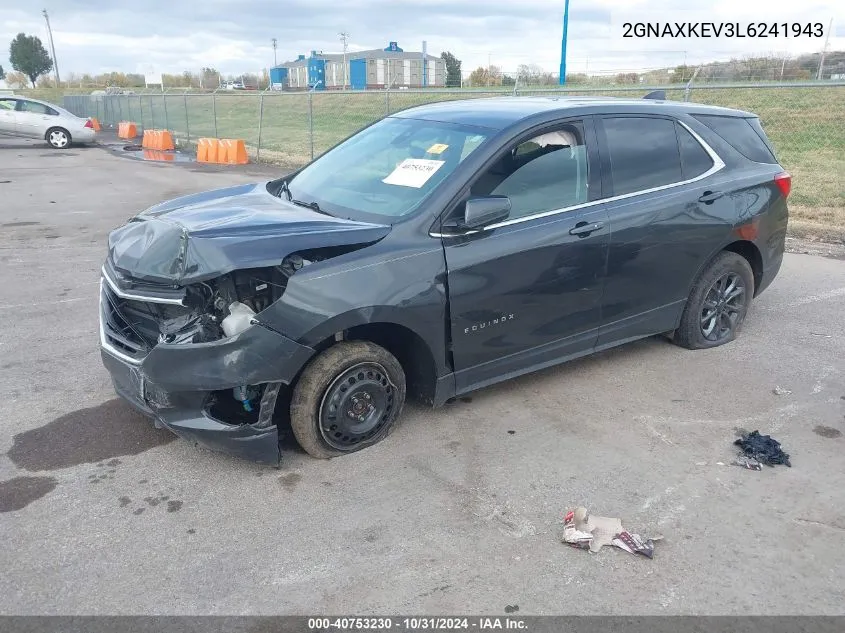 2020 Chevrolet Equinox Fwd Lt 1.5L Turbo VIN: 2GNAXKEV3L6241943 Lot: 40753230