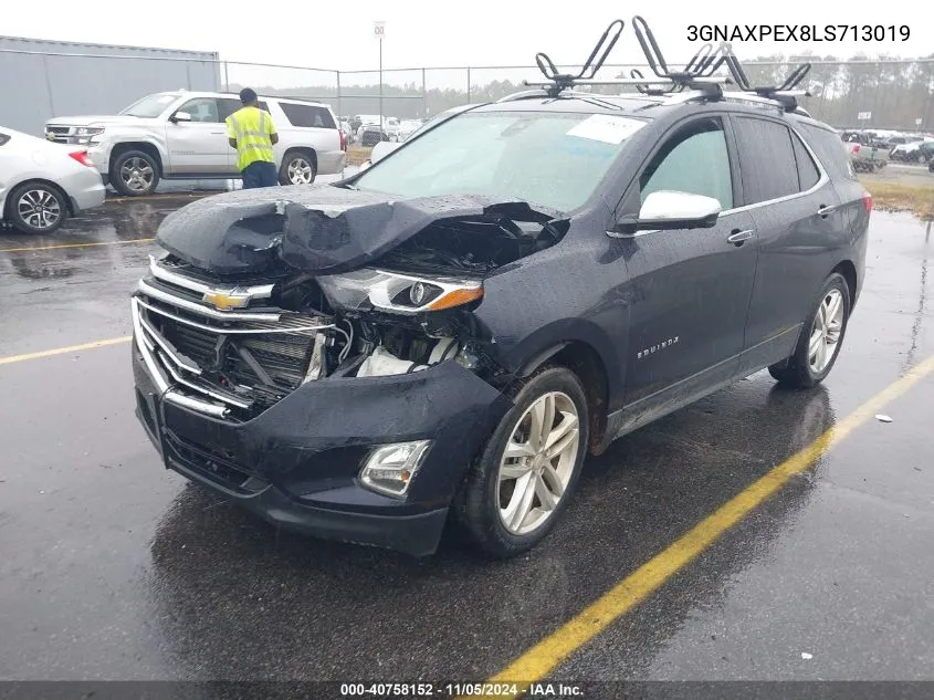 2020 Chevrolet Equinox Fwd Premier 2.0L Turbo VIN: 3GNAXPEX8LS713019 Lot: 40758152