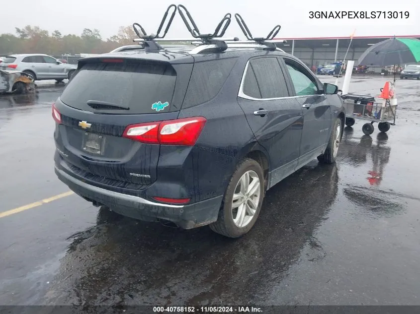 2020 Chevrolet Equinox Fwd Premier 2.0L Turbo VIN: 3GNAXPEX8LS713019 Lot: 40758152