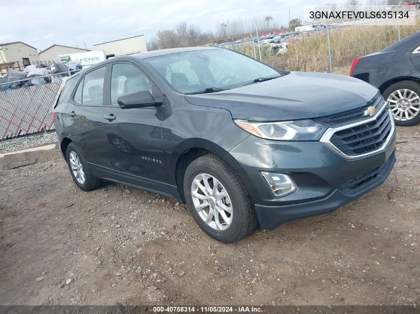 2020 Chevrolet Equinox Fwd 1Fl VIN: 3GNAXFEV0LS635134 Lot: 40758314