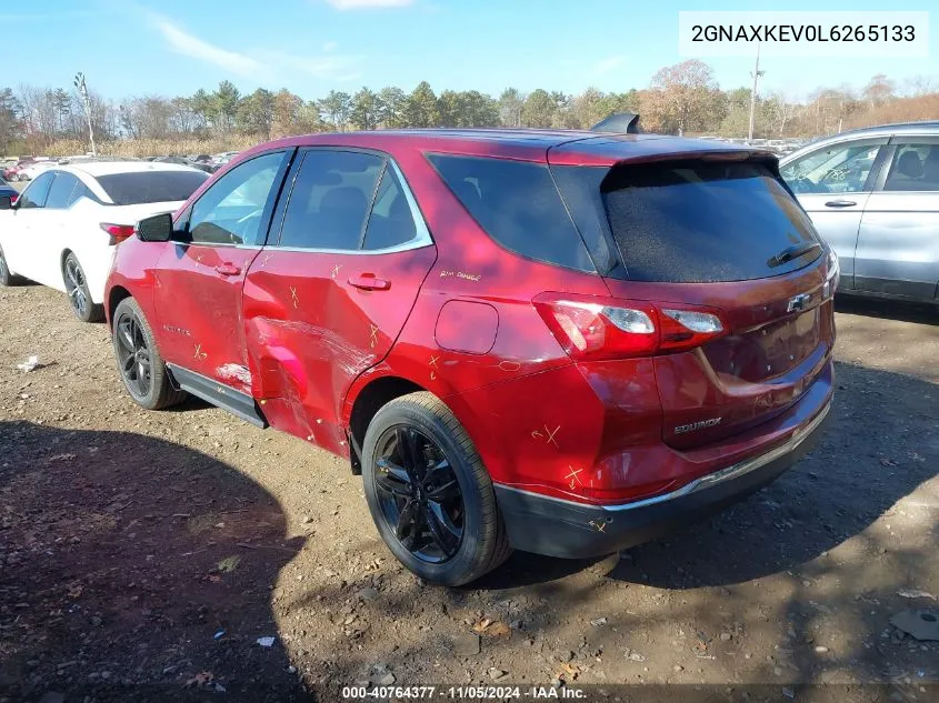 2020 Chevrolet Equinox Fwd Lt 1.5L Turbo VIN: 2GNAXKEV0L6265133 Lot: 40764377