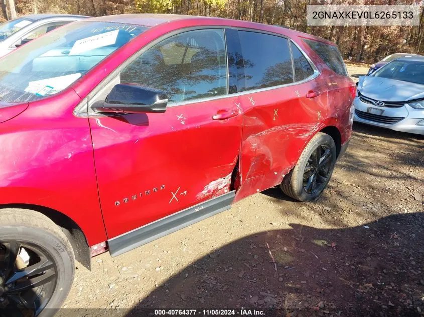 2020 Chevrolet Equinox Fwd Lt 1.5L Turbo VIN: 2GNAXKEV0L6265133 Lot: 40764377