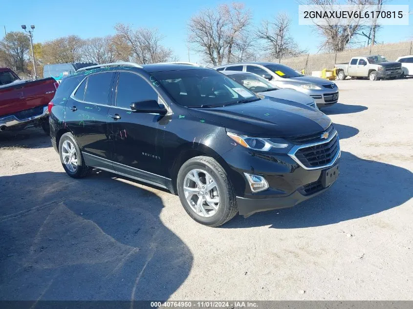 2020 Chevrolet Equinox Awd Lt 1.5L Turbo VIN: 2GNAXUEV6L6170815 Lot: 40764950