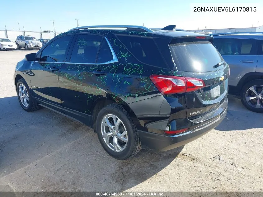 2020 Chevrolet Equinox Awd Lt 1.5L Turbo VIN: 2GNAXUEV6L6170815 Lot: 40764950