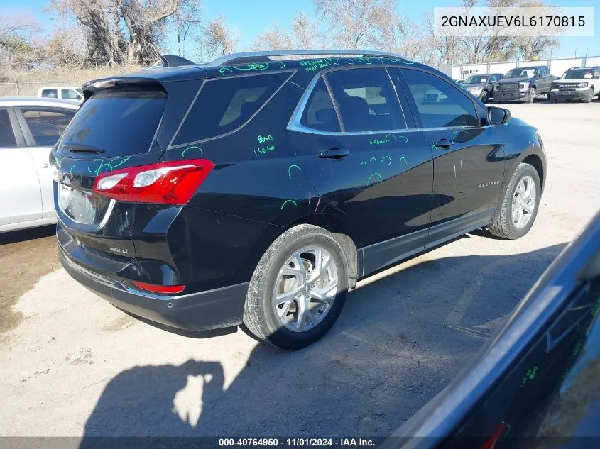 2020 Chevrolet Equinox Awd Lt 1.5L Turbo VIN: 2GNAXUEV6L6170815 Lot: 40764950