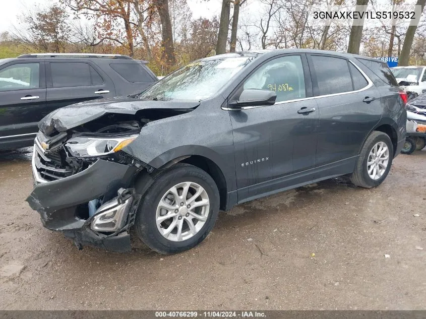 2020 Chevrolet Equinox Fwd Lt 1.5L Turbo VIN: 3GNAXKEV1LS519532 Lot: 40766299