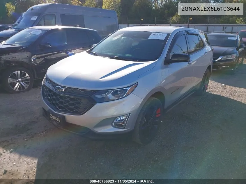 2020 Chevrolet Equinox Fwd Lt 2.0L Turbo VIN: 2GNAXLEX6L6103644 Lot: 40766923