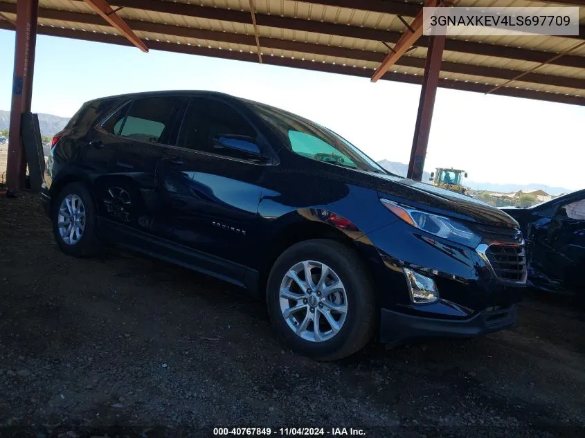 2020 Chevrolet Equinox Fwd Lt 1.5L Turbo VIN: 3GNAXKEV4LS697709 Lot: 40767849