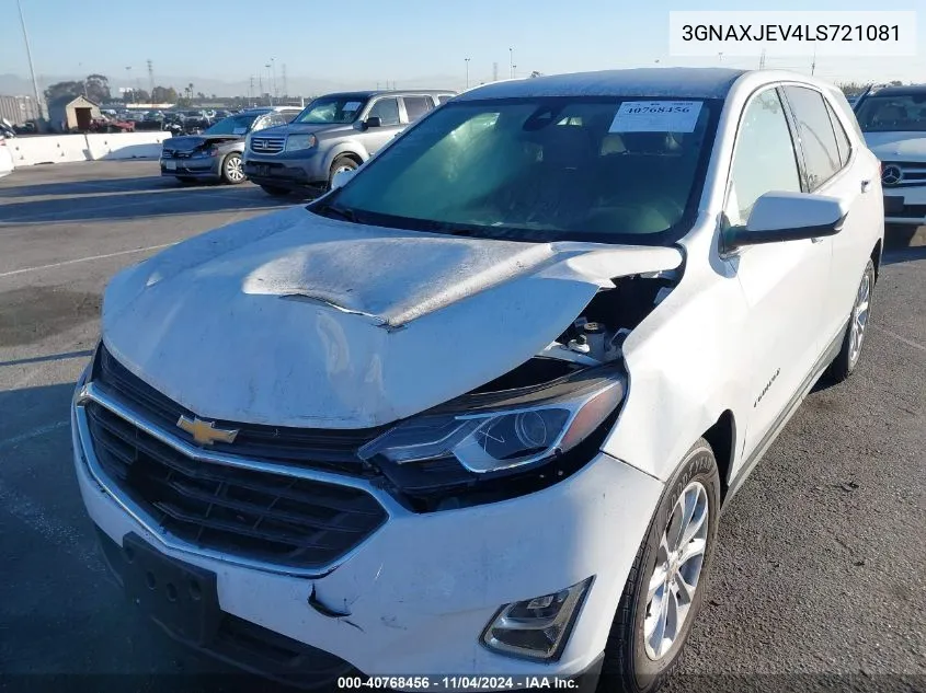 2020 Chevrolet Equinox Fwd 2Fl VIN: 3GNAXJEV4LS721081 Lot: 40768456