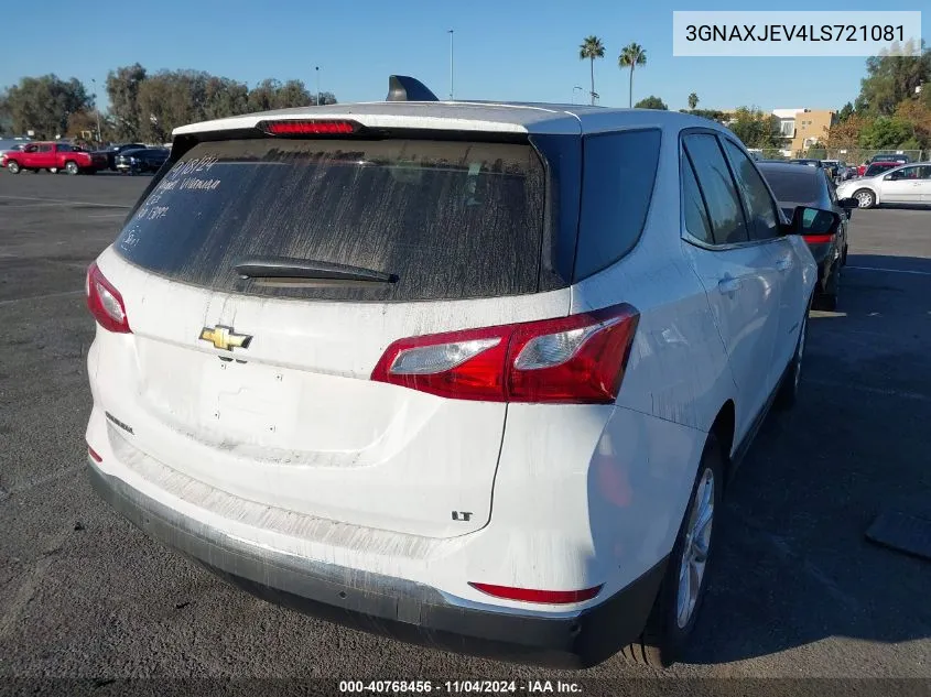 2020 Chevrolet Equinox Fwd 2Fl VIN: 3GNAXJEV4LS721081 Lot: 40768456