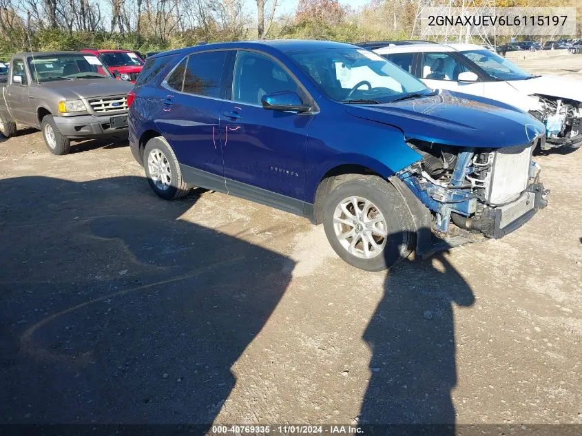 2020 Chevrolet Equinox Awd Lt 1.5L Turbo VIN: 2GNAXUEV6L6115197 Lot: 40769335