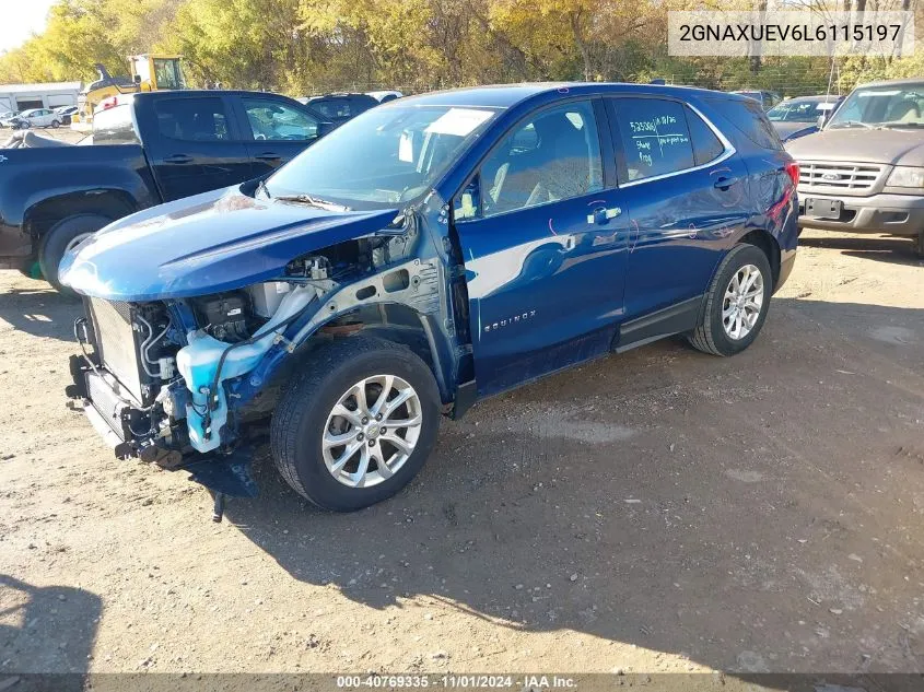 2020 Chevrolet Equinox Awd Lt 1.5L Turbo VIN: 2GNAXUEV6L6115197 Lot: 40769335