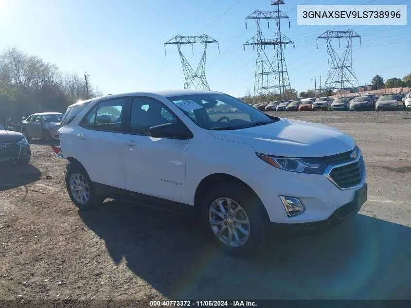 2020 Chevrolet Equinox Awd Ls VIN: 3GNAXSEV9LS738996 Lot: 40773372