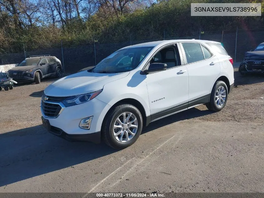 2020 Chevrolet Equinox Awd Ls VIN: 3GNAXSEV9LS738996 Lot: 40773372