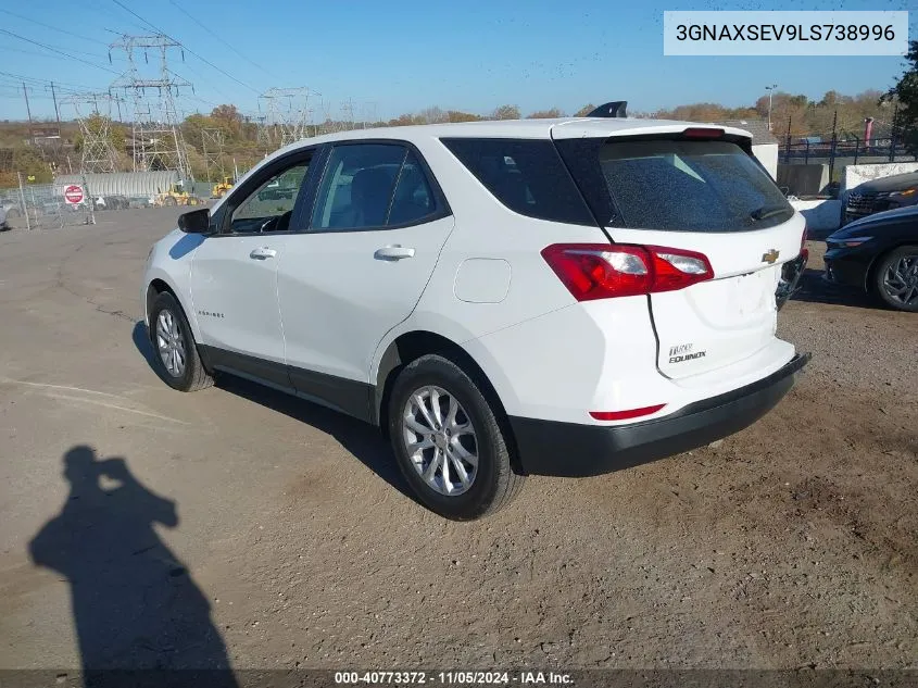 2020 Chevrolet Equinox Awd Ls VIN: 3GNAXSEV9LS738996 Lot: 40773372