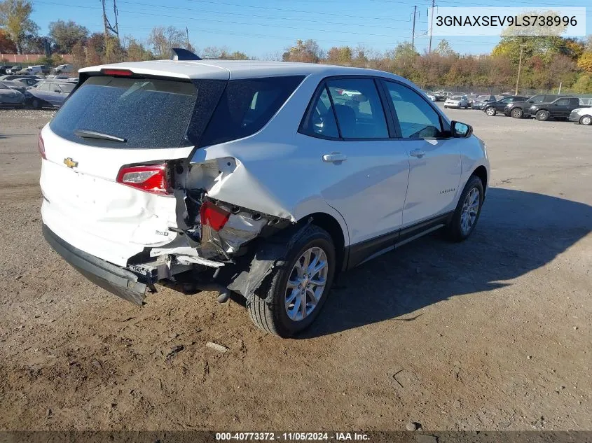 2020 Chevrolet Equinox Awd Ls VIN: 3GNAXSEV9LS738996 Lot: 40773372