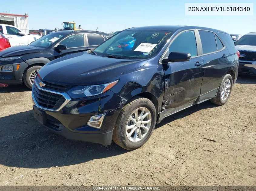 2020 Chevrolet Equinox Fwd Ls VIN: 2GNAXHEV1L6184340 Lot: 40774711